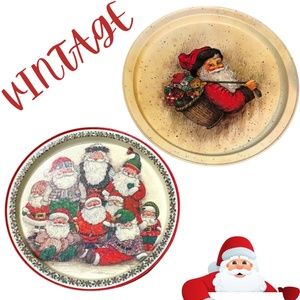Vintage Santa Claus Serving Trays